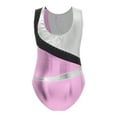thumbnail image 2 of inlzdz Girls Dance Leotards Sleeveless Rhinestone Bodysuit Unitard One Piece Gymnastics Ballet Pink 16, 2 of 5