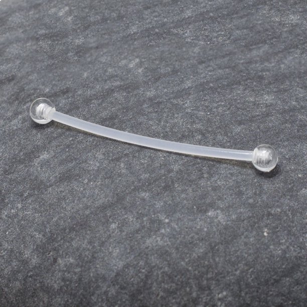 Industrial Barbell Clear Retainer Bioflex Ear Piercing Bar Jewelry 14G