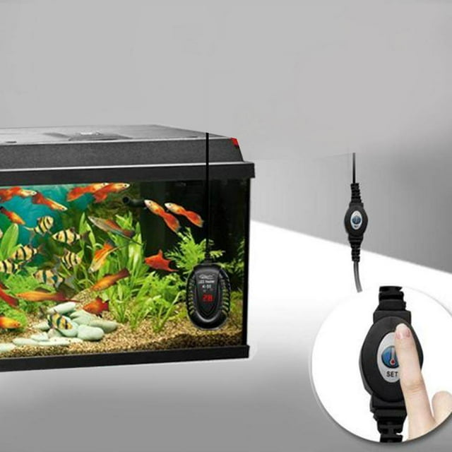 Langgg Chauffage Rapide Aquarium Submersible Chauffe Mini Réservoir de Poisson LED Thermostat 100W