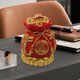 thumbnail image 2 of Bendición en forma de bolsa, hucha, arte, escultura, artesanía, estatuilla de sapo dorado de tres patas para regalos de boda, tiendas, decoración del Rojo Macarena Estatua de resina, 2 of 8