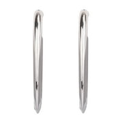 الوقت و Tru Adult Women Silver Tone Post Metal Hoop Earring