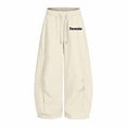 thumbnail image 3 of TGPMGRZ Girls Wide Leg Sweatpants Kids Baggy Sweat Pants Oversized Elastic Waist Straight Wide Leg Joggers with Pockets #03 Beige 14-15 Years, 3 of 5