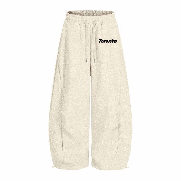 CONZONE Sweatpants for Little Girls Wide Leg Girls Baggy Pants Elastic Waist Drawstring Letter Graphic Fall Trousers with Pockets Size 5-6 Years