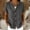 Gray, variant on Women's V-Neck Short Sleeve Top, Linen Button Up Shirt Jacket with Soft Polyester Fabric, Casual Blouse for Spring Summer Fall Daily Wear, 2026 Limited-time Offer