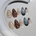 thumbnail image 3 of Set de uñas postizas adhesivas ASABITE de 24 piezas, forma almendra, estampado leopardo, 3 of 6