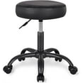 thumbnail image 6 of Allewie Round Rolling Stool PU Leather Height Adjustable Swivel Drafting Work SPA Medical Salon Stools Chair, Fully Black, 6 of 8