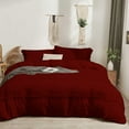 thumbnail image 2 of D.N.G. BEDDINGS 5 Piece Boho Chic Pom Pom Comforter, All Season Down Alternative Bedding Comforter with 4 Pillow Shams (Twin/Twin XL Size, Burgundy) 800 Thread Count, Egyptian Cotton., 2 of 6
