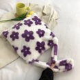 thumbnail image 2 of Bolsa de hombro con estampado de flores de felpa para mujer, de compras de tela cálida de invierno para mujer Tmvgtek Para Estrenar, 2 of 9