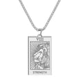 thumbnail image 2 of Strength Tarot Card Lion Animal Pendant Necklace Jewelry Gift for Husband, 2 of 4