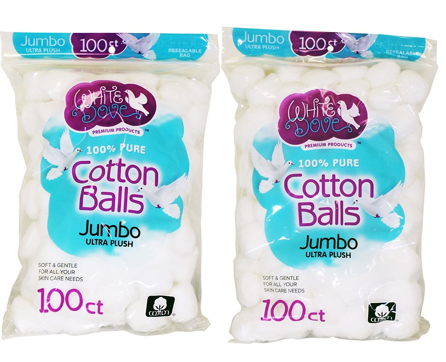 White Dove Cotton Balls 100 count Pack of 2