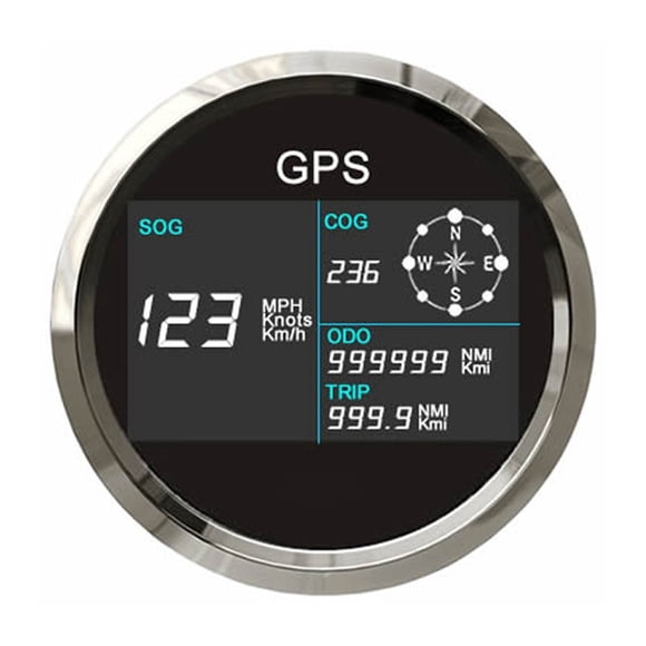 Universal 85mm Digital GPS Speedometer With LCD 7 Color Backlight Adjustable Mileage Trip Counter Odometer For Car Boat 12V 24V ,Universal Compatibility