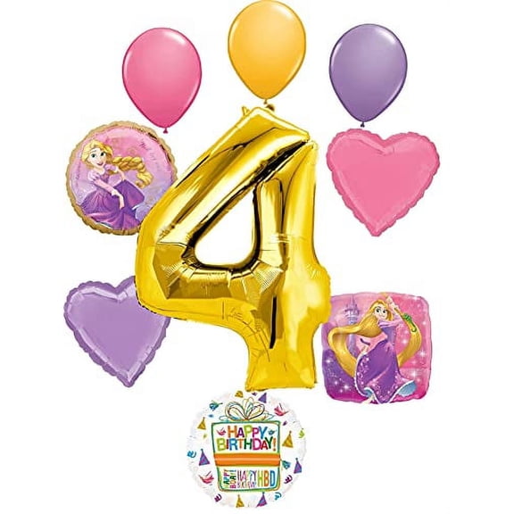 Rapunzel Party Supplies 4th Birthday Tangled Balloon Bouquet Decorations