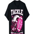 thumbnail image 2 of Tackle Breast Cancer Awareness Pink Ribbon Football T-Shirt Tee For Adult, Men, Women, Teen, Teenager, Adolescent, Youth, 2 of 5