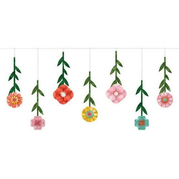Summer 'Bright Florals' Paper Flower Hanging Decoration (1ct)