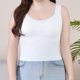 thumbnail image 1 of Pijama de manga corta para mujer, de verano, talla grande, con tirantes, almohadillas para el pecho y el centro de la espalda, sin mangas y pijama interior, blusa de poliéster para mujer., 1 of 6