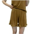 thumbnail image 2 of Timegard Womens Pjs Shorts Ruffle Elastic Waist Loose Soft Loungewear Solid Color Pajamas Shorts Summer, 2 of 4