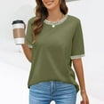 thumbnail image 3 of Womens Summer Tops Short Sleeve Striped Color Block Shirts Crewneck Loose Casual Tee Tops Athletic Long Sleeve Shirt Women And Shirts Women T Shirts Men Apparel Short Womens Hiking Shirts Top T Shirts, 3 of 8