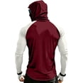 thumbnail image 4 of Men's Color Block Drop Shoulder Hooded Long Sleeve Sun Shirt, Lightweight UPF Protective Pullover Top for Outdoor Sports, Hiking and Casual Daily Use, 4 of 9
