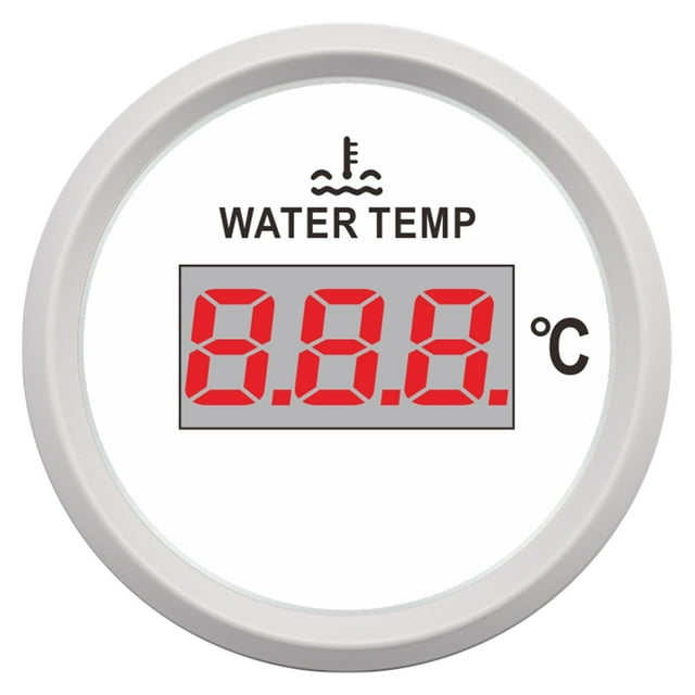 52mm Car Truck Boat Water Temp Gauge Temperature Sensor 40-120 Celsius Boat Car Digital Water Temp Meter With Red Back Light ,High Sensitivity & Precision