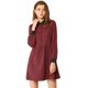 thumbnail image 1 of Vestido A Cuadros Vintage Casual Holgado Con Cuello En Contraste De Media Tapeta Para Mujer Vino S, 1 of 6