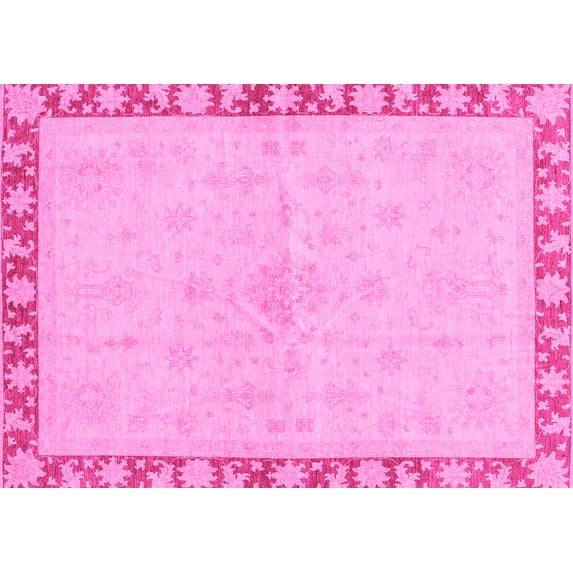 Ahgly Company Indoor Rectangle Oriental Pink Traditional Area Rugs, 2' x 4'