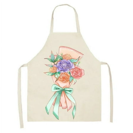 

Simple Fresh Floral Pattern Oil-proof Hand Wiping Sleeveless Apron Daily Household Cleaning Home Decor Kitchen Baking фартук