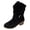 Black, variant on Rokment Women's Slouchy Wide Mid Calf Cowgirl Boots Fashion Casual Suede Buckles Pointed Toe Chunky Stacked Heels Cowboy Dress Short Booties Fall Winter