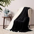 thumbnail image 2 of Moonlight20015 Sherpa Blanket Fluffy Plush Ultra-Soft Bed Blanket Reversible Queen Size Black Color, 2 of 8