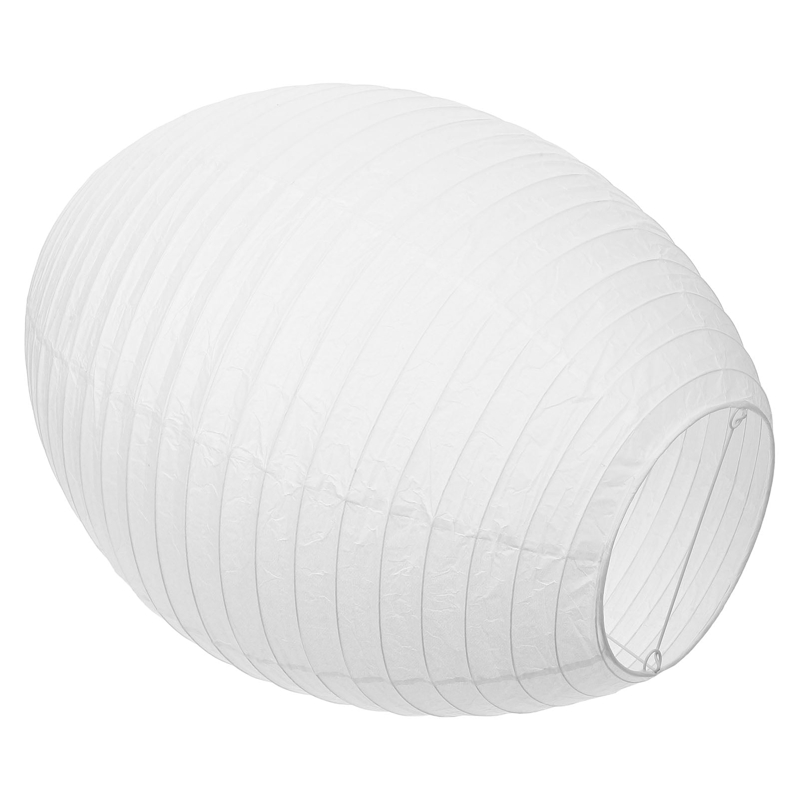 Oulii White Paper Lantern Lampshade Oval Shape Foldable Rice Paper Pendant Light Cover For Home 15.2x14.5x10.9in