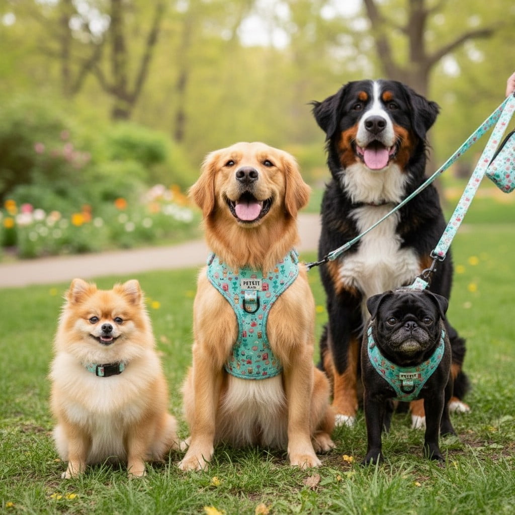 Petkit&Co Dog Walking Set – Adjustable No Pull Harness, Matching Collar, Leash & Waste Bag Holder