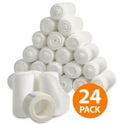 California Basics 2" x 4 yd Gauze Bandage Rolls with Medical Tape, 24 Pack
