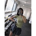 thumbnail image 2 of Blusas De Yoga , Mangas Cortas , Tops De Gimnasio , Chamarra Deportiva Alta Suelta Spandex Mujer Manga Corta Delgada Runningpangjing, 2 of 4