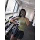 thumbnail image 2 of Blusas De Yoga , Mangas Cortas , Tops De Gimnasio , Chamarra Deportiva Alta Suelta Spandex Mujer Manga Corta Delgada Runningpangjing, 2 of 4