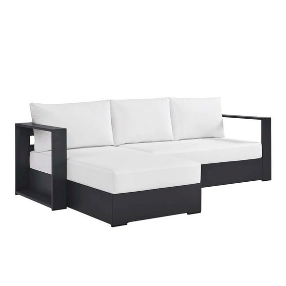 Tahoe 2-Piece Left-Facing Chaise Sectional Sofa Set in Gray White