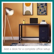 Space Solutions 18 Deep 2 Drawer Mobile Letter Width Vertical File Cabinet, Navy