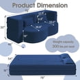 thumbnail image 4 of REHOUSING Teddy Fabri Folding and Convertible Sofa Bed with 2 Pillows, Blue, 4 of 12