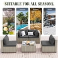 thumbnail image 2 of Amopatio 5 Pieces Patio Conversation Set, Outdoor Sectional PE Rattan Wicker Furniture Seat,GRAY, 2 of 7