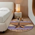 thumbnail image 3 of Area Rug 36in, Farmhouse Retro American Star Floor Carpet Living Room Rug, Country Purple Brown Wooden Non-Slip Welcome Mat Indoor Rugs for Bedroom Dining Room, 3 of 9