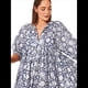 thumbnail image 1 of Vestido Midi Holgado Informal de Verano para Mujer, con Escote en V, Cordones, Media , Estampado Geométrico Bohemio Azul Oscuro L, 1 of 9