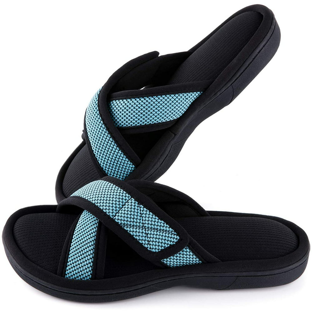 ULTRAIDEAS - Women's Adjustable wrap Cross Band Slide Slippers ...