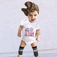 thumbnail image 6 of EnJoCho Toddler Summer Romper Baby Kids 4th Of July Letters Prints Crewneck Short Sleeve Jumpsuit Boys Girls Independence Day Solid Bodysuit Home Casual Crawl Outing Cloths, 6 of 7