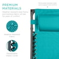 thumbnail image 6 of Best Choice Products Folding Zero Gravity Recliner Patio Lounge Chair w/ Canopy Shade, Headrest, Tray - Peacock Blue, 6 of 8