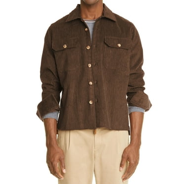 Eleventy Mens Corduroy Shirt Jacket Medium Camel - NWT $495