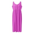 thumbnail image 4 of B91xZ Femmes Taille Maxi Robe Décontractée Sans Manches Longue Robe Split Maxi Summer Robe de Plage, Violet XL, 4 of 5