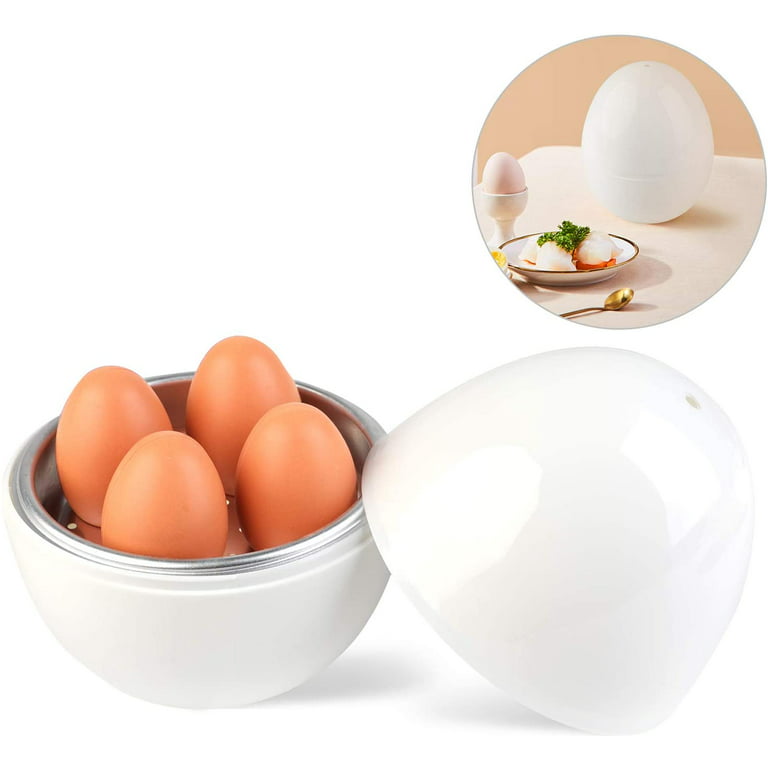 EggFecto Egg Cooker for Microwave - 4 Egg Capacity Microwave Egg Cooker for  Hard Boiled Eggs | Food-Grade Soft, Medium and Hard Boiled Egg Cooker 