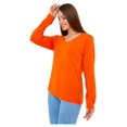 thumbnail image 2 of Wear Sierra Women’s Long Sleeve V-Neck T-Shirt, Orange Soft Pima Cotton, Small, 2 of 9