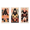 thumbnail image 2 of Designart "Retro Pink Bohemian Tribal Geometry II" Modern Geometric Framed Wall Art Set Of 3 - Pink Abstract Frame Gallery Wall Set For Home Decor, 2 of 6
