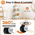 thumbnail image 3 of Gianna Utility Cart, Metal, 3‑Tier, Lockable Caster Wheels , 360° Rolling, Green, 3 of 7