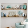 thumbnail image 5 of Wallniture Forte 72 inch Long x 9.25 inch Deep x 1.5 inch Deep Wooden Floating Shelves, Rustic Wood Wall Bookshelf, Long Shelf for Home Organization and Storage, Burnt, 5 of 9