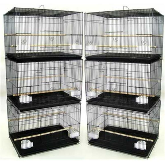 YML 6x2424BLK Lot de Six Cages d'Élevage de Petits Oiseaux en Noir